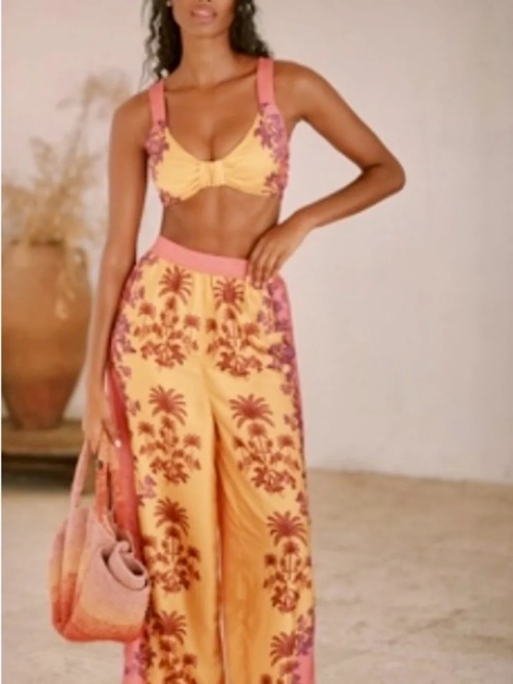 Boho Resort 2-Piece Set + Floral Cutout Midi Dress Bundle